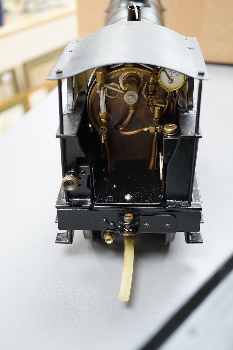 A Gauge 3 model railway live steam Bassett-Lowke 4-6-0 tender locomotive, ‘Experiment’ 66, fitted with a John Shawe manufactured ‘C’ type boiler and related paperwork, meths fired with two inside cylinders, the cab fitte